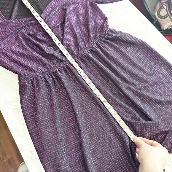 Lane Bryant Purple Metallic Sweetheart Neckline Jumpsuit women’s plus Size 16 - Picture 11 of 12